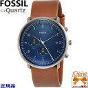 [新品!正規品/日本全国送料無料]FOSSIL/フォッシル CHASE TIMER/チェイスタイマー メンズクオーツ アナログ クロノグラフ　ストップウォッチ ステンレス ブラウン レザーバンド 革ベルト カレンダー　日付 ネイビーダイヤル FS5486