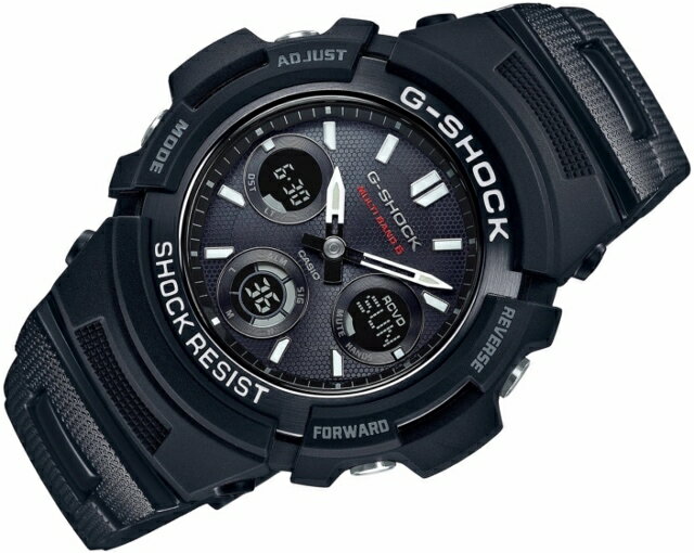 CASIO/カシオ G-SHOCK/ジーショック メンズタフソーラー電波 マルチバンド6 メタルコアバンド 20気圧防水 ソリッドブラック アナデジ AWG-M100SBC-1AJF
