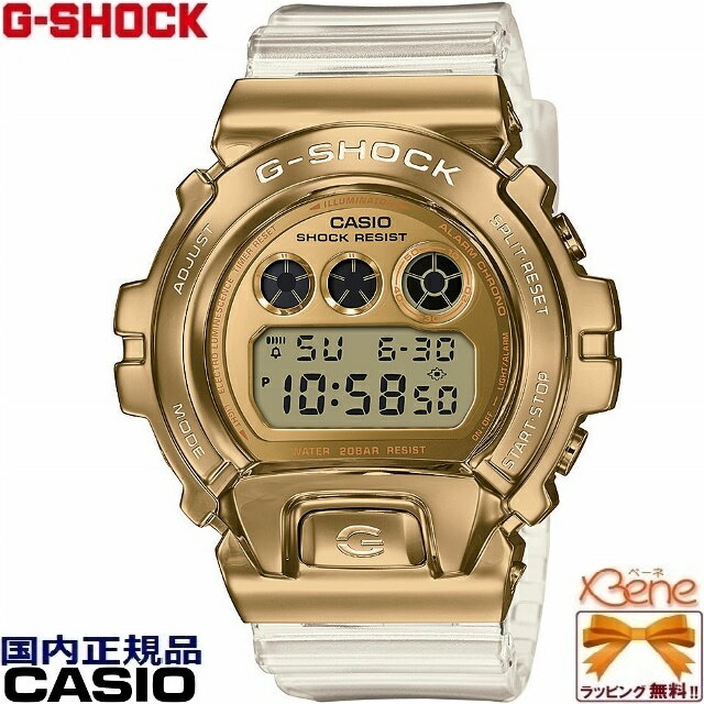 '21-2[正規品/日本全国送料無料]CASIO G-SHOCK Metal Covered Gold/メタルカバードゴールド メンズクオーツ 三つ目デジタル ストップウオッチ タイマー 20気圧防水 ステンレス ウレタンバンド クリアホワイト GM-6900SG-9JF