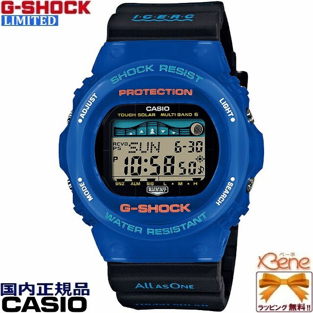 [正限定規品/送料無料]CASIO　G-SHOCK/ジーショック G-LIDE/ イルカ クジラ Love The Sea And The Earth 2021 メンズタフソーラー電波 ラウンドデジタル タイドグラフ ムーンデータ 20気圧防水 ブラック×ブルー GWX-5700K-2JR