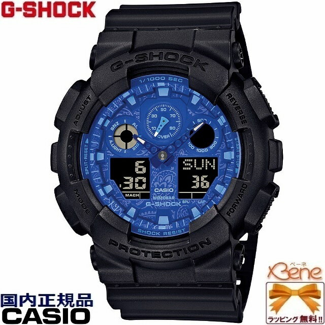 '22-4-9ȯ ϤΥӥå CASIO G-SHOCK/ å BLUE PAISLEY/֥롼ڥ꡼ 󥺥 饦ɥʥǥ ɥ 20ɿ JIS1Ѽ ȿžվ ֥åߥ֥롼/ GA-100BP-1AJF