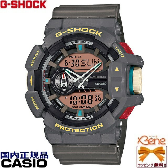 楽天ジュエリー＆腕時計 Bene'23-6 CASIO/カシオ G-SHOCK/ジーショック Vintage product colors クオーツ 電池寿命約3年 ラウンド/丸型 ビッグケース ワールドタイム ストップウオッチ 20気圧防水 オフホワイト×グレー GA-400PC-8AJF