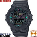 '24-4 正規新品 Multi-Fluorescent/マルチフルーレセント ラウンド 3Dケース アナデジ クオーツ フロントボタン CASIO G-SHOCK/カシオ ジーショック 反転液晶 ワールドタイム 20気圧防水 ブラック 蛍光カラー GA-700MF-1AJF