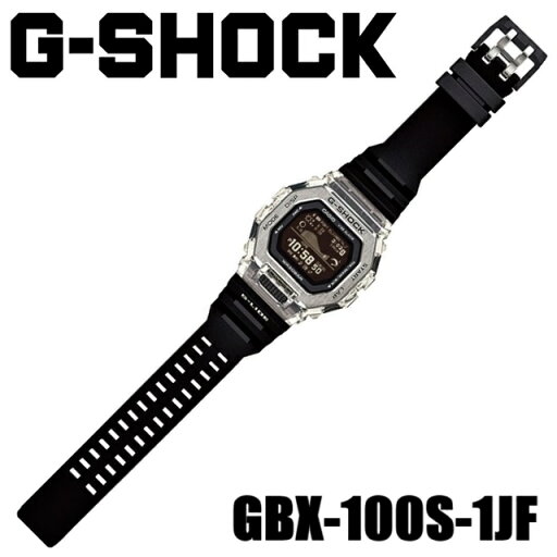 '25-5 正規新品 スクエア 反転デジタル CASIO G-SHOCK G-LIDE/カシオジーショック ジーライド クオーツ モバイルリンク Bluetooth タイドグラフ ムーンデータ 20気圧防水 クリア スケルトンカバー ブラック:GBX-100S-1JF ブルー:GBX-100S-2JF