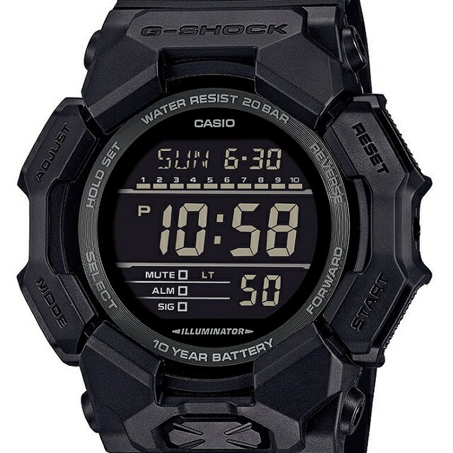 ’25-1 正規新品 10-YEAR BATTERY 電池寿命約10年 CASIO G-SHOCK/カシオ ジーショック デジタル フロントボタン クオーツ ビッグケース オールブラック GD-010-1A1JF[3569]