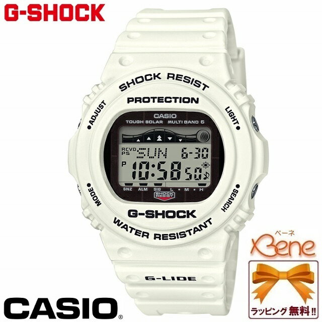 [正規品/日本全国送料無料]CASIO/カシオ G-SHOCK/ジーショックG-LIDE 2018 SUMMER MODELジーライド2018サマーモデルメンズタフソーラー電波ラウンドデジタルタイドグラフ ムーンデータワールドタイム 20気圧防水 GWX-5700CS-7JF ホワイト