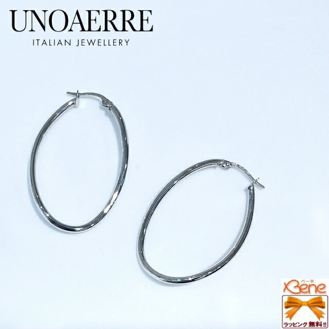 乐天商城 - ポイント5倍【日本全国送料無料♪ラッピング無料♪】 UNOAERRE ウノアエレ K18WG 750 ホワイトゴールド フープピアス
