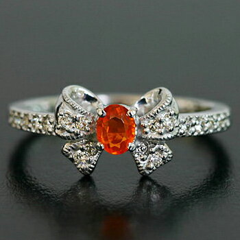 希少石ファイアーオパール×ダイヤモ...