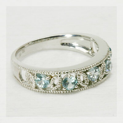 Zircon - ブルージルコンミル打ちアンティークデザインリング 誕生石 12月 PT900 K18 K10対応　PT,K18はご注文後弊社で金種選択に記載のある金額を加算しご連絡します