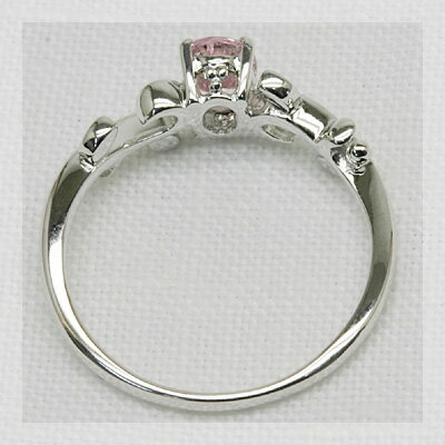 モルガナイト トップカラーアイビーラインリング PT900 K18 K10対応　PT,K18はご注文後弊社で金種選択に記載のある金額を加算しご連絡します 誕生石 4月 春色ピンク 【bn281】