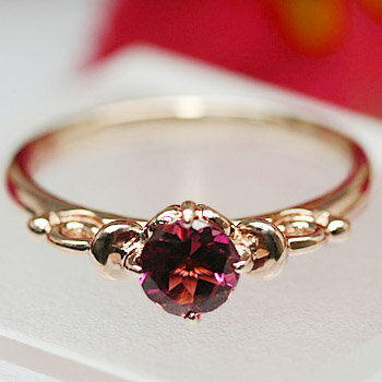 【2/1は10％クーポンの日】 5ミリ 濃いピンクトルマリン デコラティブデザイン リング 誕生石 10月 PT900 K18 K10対応 PT,K18はご注文後弊社で金種選択に記載のある金額を加算しご連絡します 春色ピンク 【ccp1】