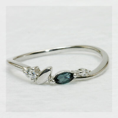 中古Pinky&Dianne750k18金ブルートルマリンフラワーリング