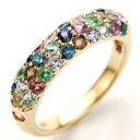 【秋のクーポン登場中】 アルルカン モネの睡蓮 マルチカラーパヴェ リング フランス ジヴュルニーの旅 K18 K10対応 K18はご注文後弊社で金種選択に記載のある金額を加算しご連絡します b10cp