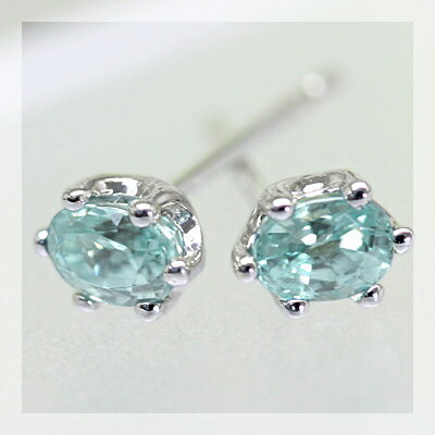 ブルージルコンオーバルミルククラウンセッティングピアスPT900 K18 K10対応 ご注文後弊社で金種選択に..