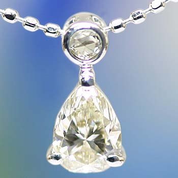 6x4mm　ペアシェイプ ダイヤモンド ローズカットダイヤモンド ペンダント チェーン付　PT900 K18 K10対..