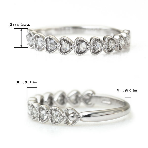「シンプルハート」Simple Heart ローズカットダイヤモンドリングピンキーサイズも...