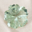 ☆18mm グリーンクォーツ フラワーカービング 15.81ct1個限定※こちらのルースを使用してのカスタマイズもお受けできます。