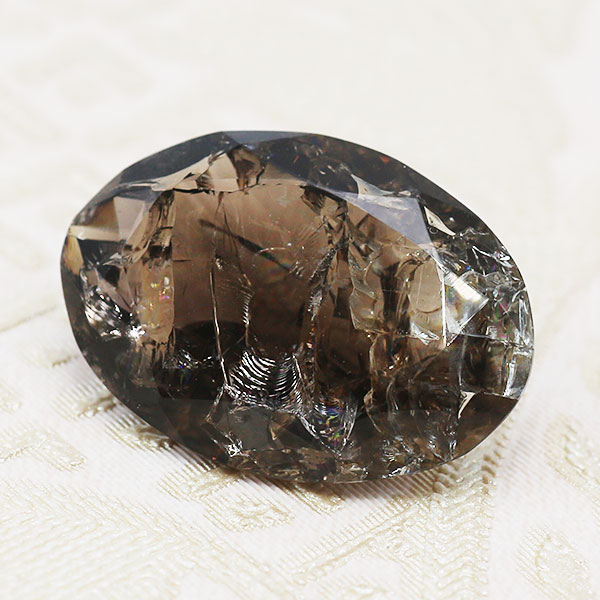 Crystal - ☆爆裂スモーキークオーツ エクスプロージョン オーバル 8.56ct1個限定※こちらのルースを使用してのカスタマイズもお受けできます。