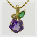 【ハロウインevent 11/4迄】 お花アメシスト×グリーンガーネット×ローズカットダイヤモンドペンダントトップ(チェーン無し) PT900 K18 K10対応 PT,K18はご注文後弊社で金種選択に記載のある金額を加算しご連絡します 誕生石 1月 2月 4月