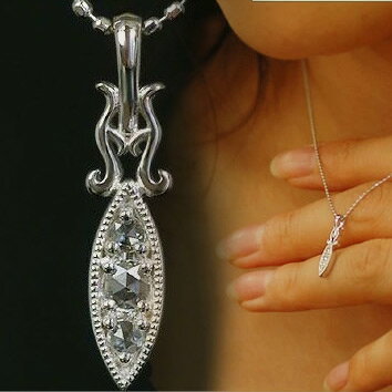 【ポイント10倍】 ローズカットダイヤモンドペンダントトップ（チェーン無し） 　PT900 K18 K10対応　PT,K18はご注文後弊社で金種選択に記載のある金額を加算しご連絡します　誕生石 4月 【クリスマス】【xmas】 【BN10P】