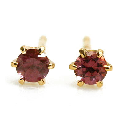 あす楽 2.5mm ロードライトガーネット ピアス K18PG ピンクゴールド 0.5ペア 片耳販売となりました 両耳分1ペアは数量2でお買い物ください あす楽...