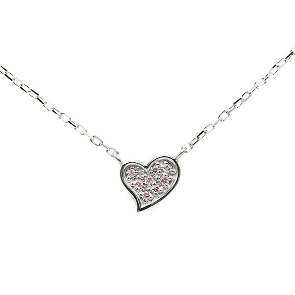 プチハート♪アーガイル産ピンクダイヤモンドパヴェペンダントネックレス チェーン付pPT900 K18 K10対応 PT,K18はご注文後弊社で金種選択に記載のあ...
