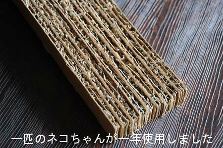 タブレット(Tablet)の安心の日本製・ペット用品猫（ネコ）の爪とぎ用木製ケース【ガリット・スリム用木製ケース/色・ナチュラル、ガリットスリム（ダンボール製爪とぎ）x1枚付｜アングル3