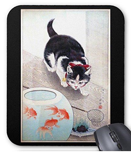 小原古邨『 猫と金魚鉢 』のマウスパッド:フォトパッド( 浮世絵シリーズ ) 小原古邨『 猫と金魚鉢 』のマウスパッド:フォトパッド( 浮世絵シリーズ )
