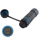 Poyiccot 防水USB Cアダプタ、通信の防水 USB C コネクタ10Gbps IP68 防水 PA66絶縁体USB3.1标准 2ポートUSB C延長アダプタ通信機器やネットワーク通信の防水対応最適