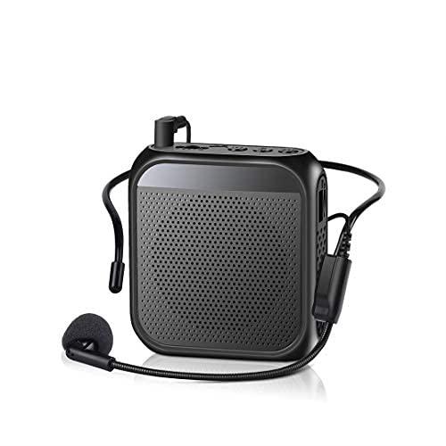 拡声器 メガホン ポータブル拡声器 ハンズフリー Rosemaries メガホン ハンドマイク 小型 イベント 講演 店頭販売 街頭演説 誘導案内などに適用 音楽再生可能 microSDカード対応 マイク付き 日本