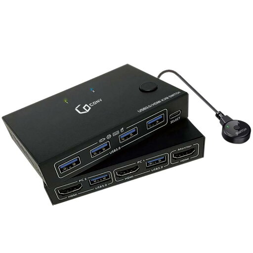 CO-CONV KVM切替器 有線リモコン付き HDMI2.0 HDCP2.2 USBバスパワー 4K対応 USB3.0 KVMスイッチャー CKS2023A CO-CONV KVM切替器 有線リモコン付き HDMI2.0 HDCP2.2 USBバスパワー 4K対応 USB3.0 KVMスイッチャー CKS2023A