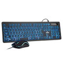 Rii 3色 バックライト付きキーボードとマウスセット USB有線キーボード RGB光学マウス ゲーム/ビジネスオフィス用(2)