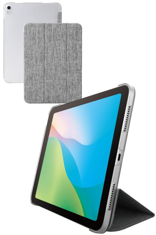 エレコム iPad 10.9 第10世代 (2022モデル) フラップケース ファブリック 背面クリア 2アングル TB-A24RWVC