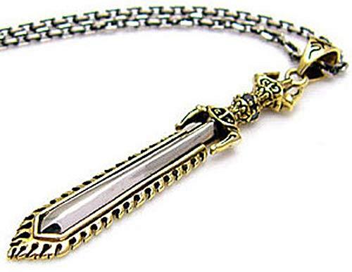 pe1563 [ブランド名：2PIECES] シルバー ネックレス ペンダント 不動明王 剣 三鈷剣 ブラス ジルコニア..