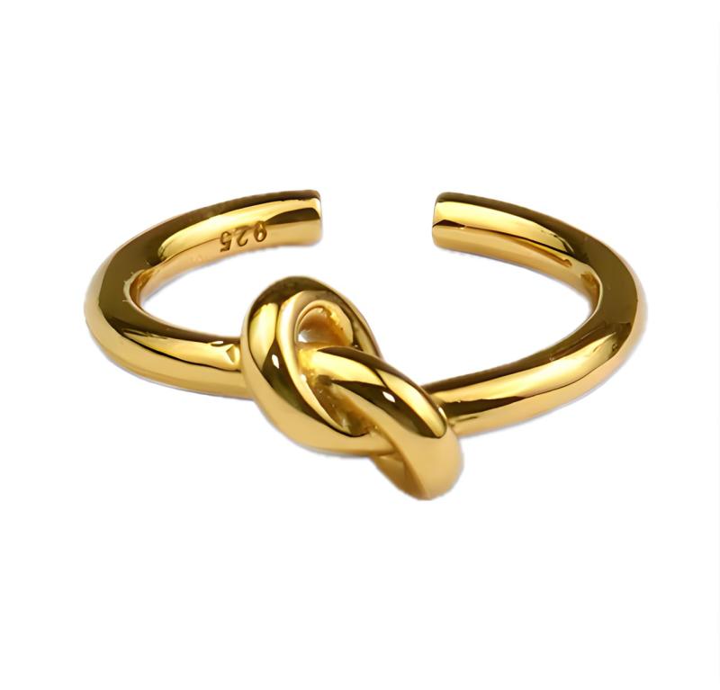 [Iris Apricot] オリジナルノットリング K18 18金コーティング シルバー925 レディース メンズ 指輪 人..