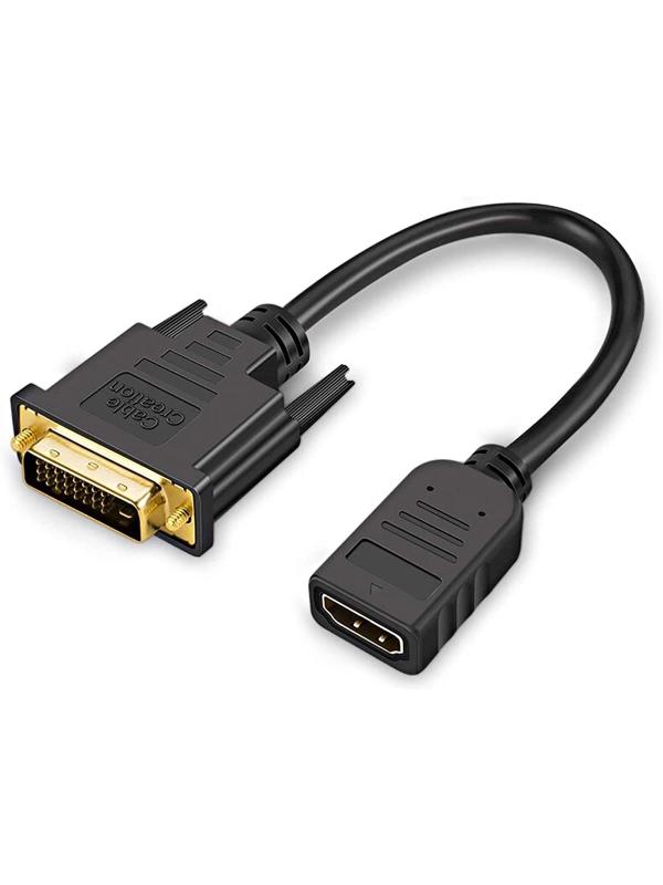HDMI DVI,CableCreation HDMI-DVI変換ケーブル HDMI(タイプA・19ピン・オス) - DVI-D(24ピン・オス) 双方向伝送ケーブル 金メッキHDMI-DVI端子 1080Pサポート&3D対応 ブラック1.5m