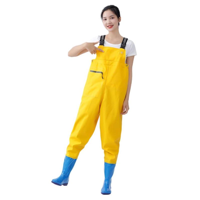 [YMSTco] 女性用 ウェーダー チェストハイウェーダー レディース 胴付き長靴 可愛い お洒落 ショルダーベルト 防水 怪我防止 釣り用スーツ 釣り 潮干狩り ポケット付き