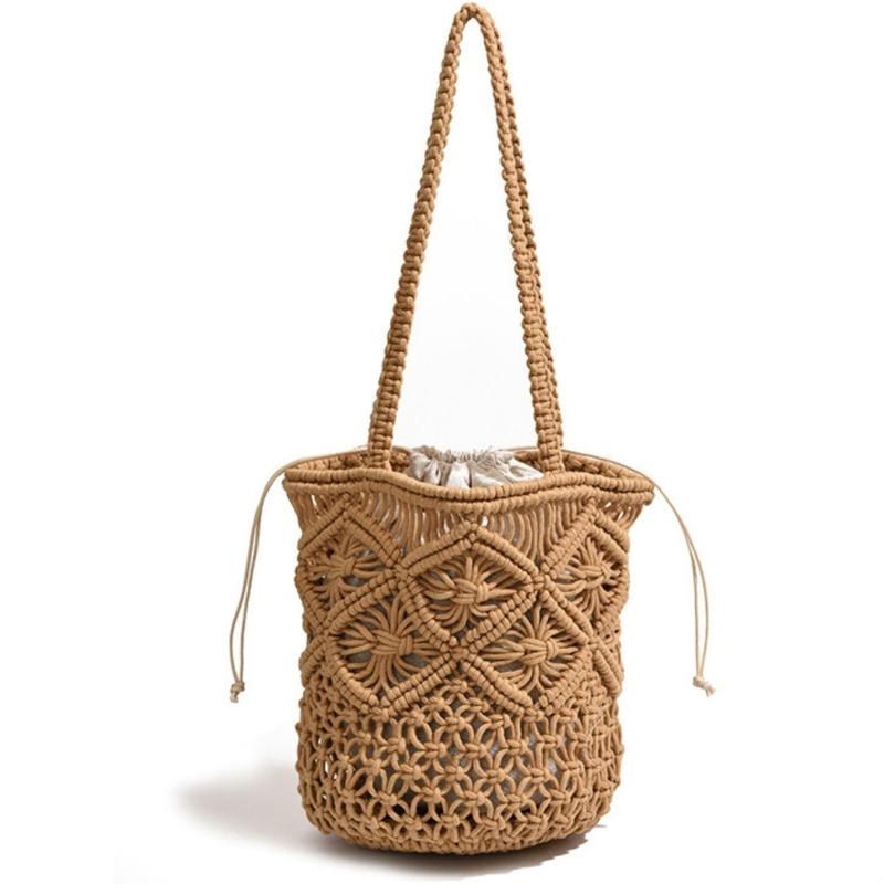 [ハルジオ] かごバッグ 大人 上品 お洒落 レディース マクラメ トートバッグ 編みバッグ おしゃれ 可愛..