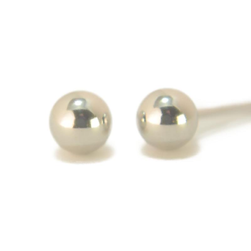 Pt900プラチナ丸玉ピアス 4mm 1ペア両耳販売 ボールピアス プラチナ ピアス プラチナピアス Pt900 PT900 yokomountain