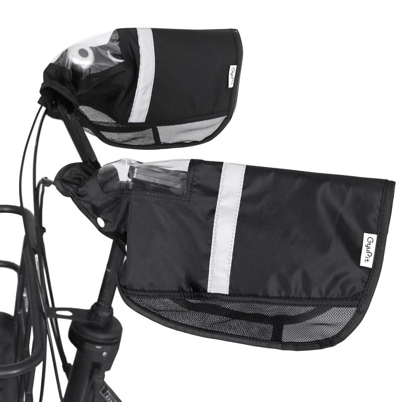 自転車 ハンドルカバー 防水 日よけ 夏向け 涼しい メッシュ UVカット しっかりフィット 強撥水 反射帯バイアス 電動アシスト自転車対応 雨よけ GyuPit(4)