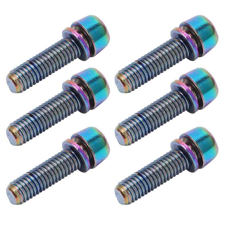 Walfront 自転車ステムネジ カラーネジ 自転車ステムスクリュー ステムスクリュー 自転車パーツ 交換部品(4)