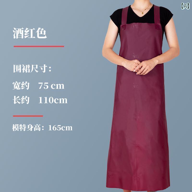 エプロン おしゃれ キッチン PVC製エプロン.キッチン用男女用ユニフォーム.牛革石材耐酸アルカリ防水海..