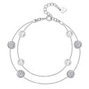 ブレスレット レディース 人気 四葉のクローバー S925シルバー 金属アレルギー対応 ブレスレット 2連 bracelet women 長さ 調節可能 誕生日 記念日 クリスマス プ レゼント
