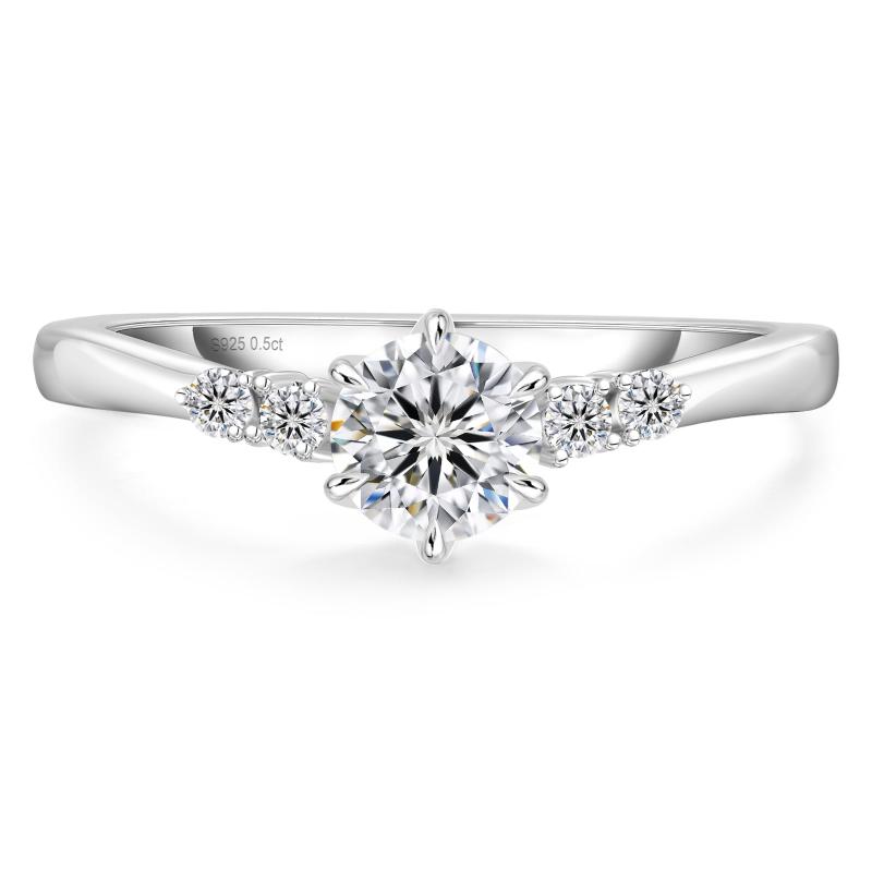 [KRKCLIFE] モアッサナイト エンゲージリング 人工ダイヤモンド レディース ファッションリング スター..