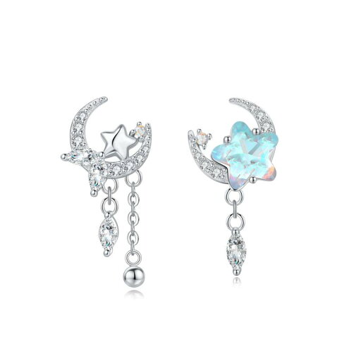 ACCE FANJI ピアス レディース シルバー925 ピアス 揺れる ギフトボックス付き 金属アレルギー対応 ピアス アシンメトリーピアス ナチュラルエレメント 高級ジルコニア 両耳 女の子へのプレゼ ACCE FANJI ピアス レディース シルバー925 ピアス 揺れる ギフトボックス付き 金属アレルギー対応 ピアス アシンメトリーピアス ナチュラルエレメント 高級ジルコニア 両耳 女の子へのプレゼ