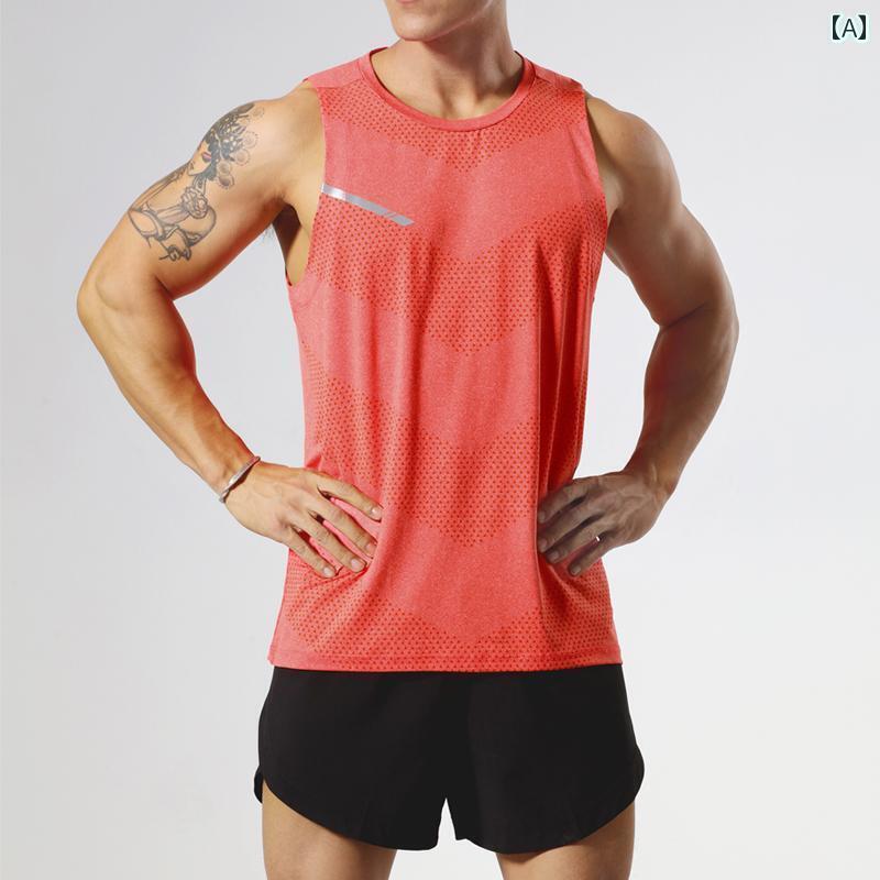 マラソン ウェア フィットネス フィットネスウェア ランニング スポーツ スーツ メンズ ゆったり 速乾 トップス Tシャツ ノースリーブ 陸上 トレーニング マラソン ベスト