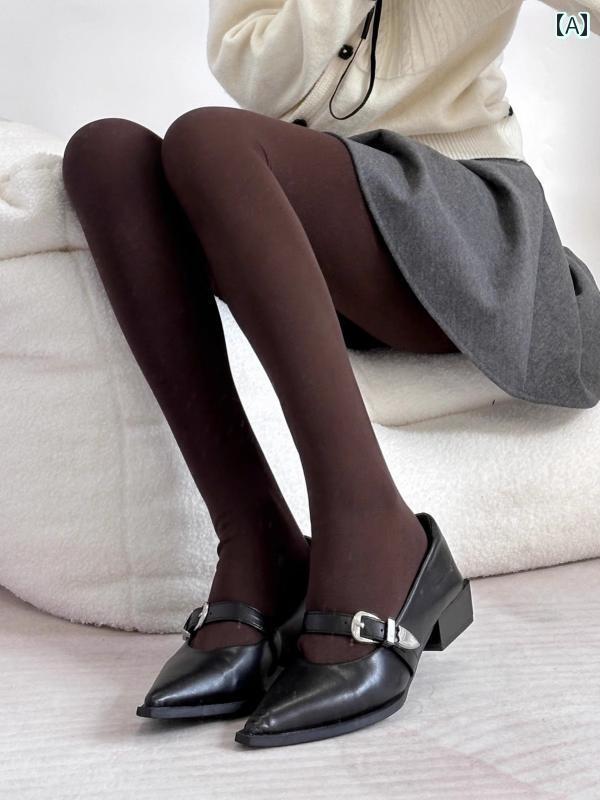 レディース ストッキング パンスト Langsha コーヒー 色の パン スト 380 D 女性用 裏起毛 厚手 裏起毛なし マット 暖かい ネイビーブルー セクシー ボトム ソックス