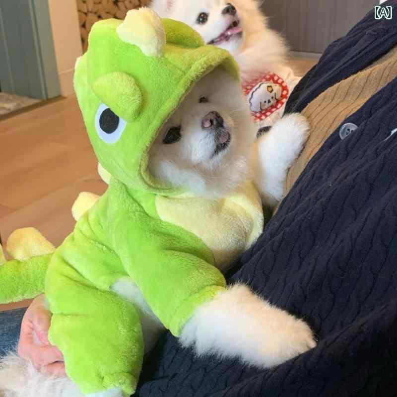 ペット服 犬服 春夏 ペットの 子猫の 恐竜の 服 犬用 かわいい 変身 恐竜 コスチューム 小型 犬用 テデ..