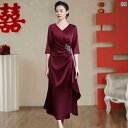 ワンピース ドレス レディース 2025年の結婚式用のお母様のドレスは普段使いもでき高貴で若見え装いです。高級で上品なおばあ様向けウェディングパーティー用の装い...