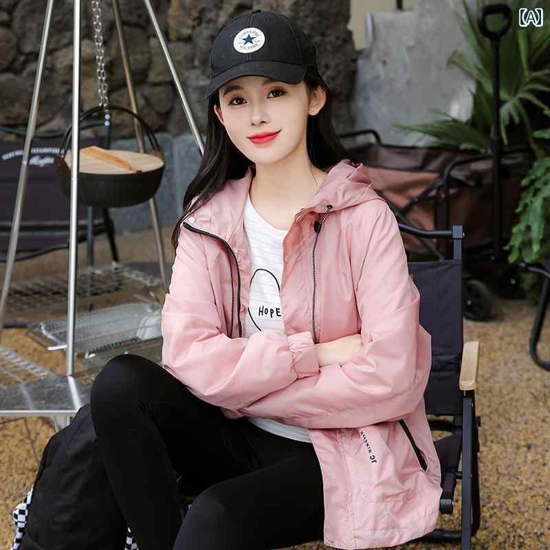 パーカー マウンテン アウトドア 女性用 春秋 ジャケット. 初秋 アウトドア スポーツ レジャー ショート 韓国 防水 通気性 トップ